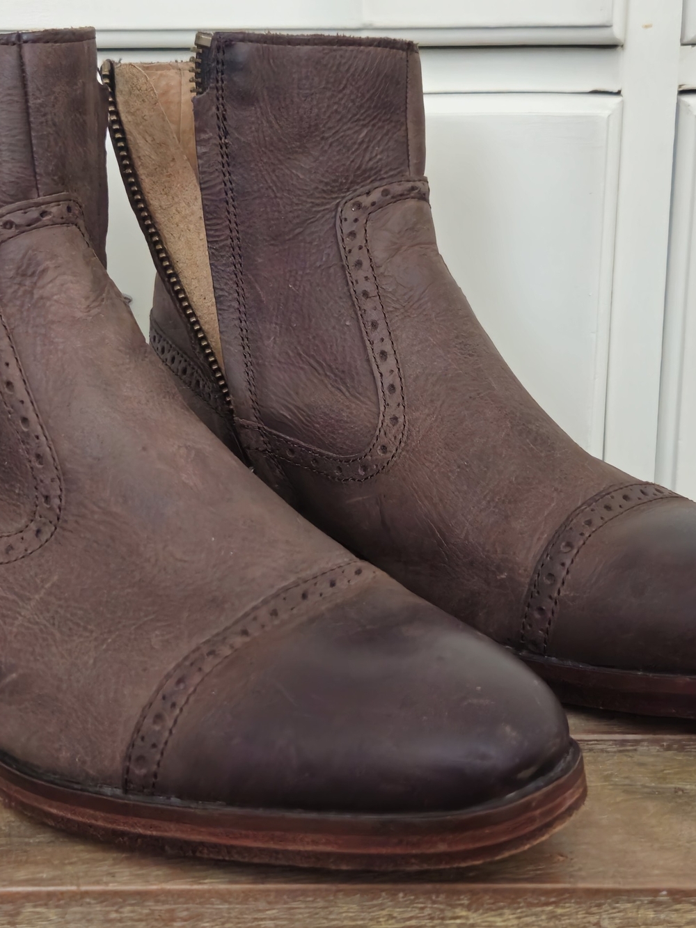 Used Vintage-Polo Ralph Lauren "Demonte" Side-Zip Ankle Boot - Picture 2 of 16